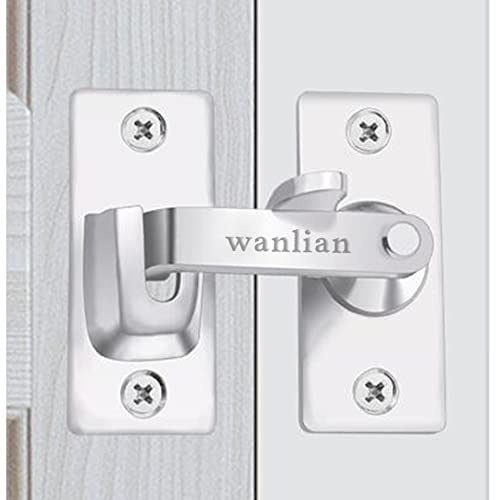 Türschloss Schnalle Sicherheits-Türschloss Bolzen, Edelstahl Torriegel für Holzzäune oder Metalltore, Sicherheits-Schiebetürriegel (Silber)