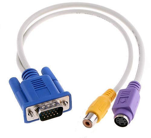 AllAboutAdapters D-sub 15-pin VGA to Composite RCA S-Video Adapter Cable