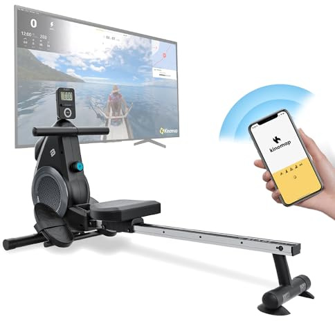 Bluefin Fitness Blade FIT Rowing Machine | Kinomap Compatible | Home Gym Rowing Machines | Foldable For Storage | LCD Digital Console | Smartphone App | Foldable Home Gym Rowing Machine