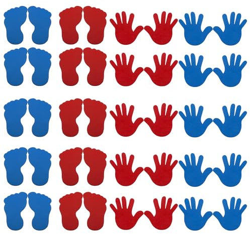 Sport-Thieme Bodenmarkierungs-Set Hand und Fuß | Lern- und Übungshilfe für Technik und Taktik | 12 rutschfeste Markierungsscheiben | Strapazierfähig