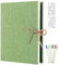 AIOR Album Foto Autoadesivo 60 Pagine Bianche, Lino Album Foto Scrapbook Guestbook, Regali Nozze Natale Valentino Regalo di Anniversario Compleanno (Verde)