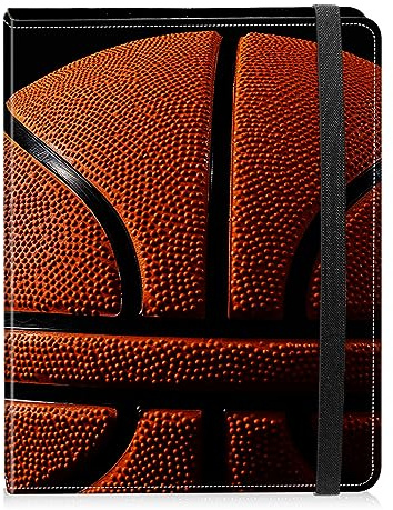 Photo Album 5x7 Photos - 60 Photos Capacity PU Leather Cover Photo Album with Strong Elastic Band, Portable Picture Album for Family Wedding Wedding Anniversary, Basketball Pattern