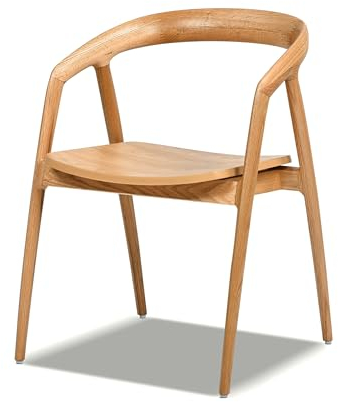 Jennifer Taylor Home Simeon 21 Scandinavian Sculpted Oak Wood Dining Chair, Warm Natural Brown Oak Wood