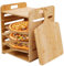 Lesolar Pizza Peel Rack 12 inch x 4 Cutting Board with Handle, Wood Paddle with Grooves, Non-Stick Bamboo Boards Set for Easy Storage and Baking Multiple Pizzas and Bread (WNY005)