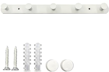 Molyorch Appendiabiti da parete bianco con 5 ganci, design moderno per camere da letto e asciugamani