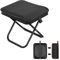 MEISHANG Camping Hocker,Klapphocker 28CM,Tragbarer Klapphocker,Mini Outdoor Camping Klappstühle mit Aufbewahrungsbeutel,für Camping Garten Reisen Angeln Grillen Strand Picknick(Schwarz/1)