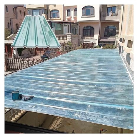 Pannelli Tetto Trasparente da 2 mm Lamiera Ondulata Lastra di Copertura in Fibra di Vetro Impermeabil Fogli Pretagliati di Vetroresina per Serra Giardino Tettoia Esterno(2 Piece,35x24in)