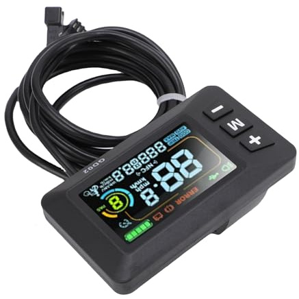 Dilwe Schermo del Colore del Misuratore del Display LCD per Bici Elettrica, Computer per Biciclette per Biciclette Elettriche e Scooter con Staffe di Montaggio per Manubrio da 22,2 Mm, 24V 36V 48V