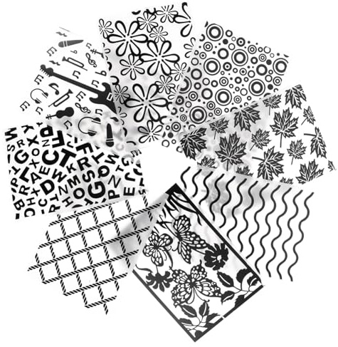 AUTSUPPL Plaques de Gaufrage en Plastique Noir Gabarits Faciles à Découper Lot de 8 pour Loisirs Créatifs Diy pour Scrapbooks et Décoration Artistique