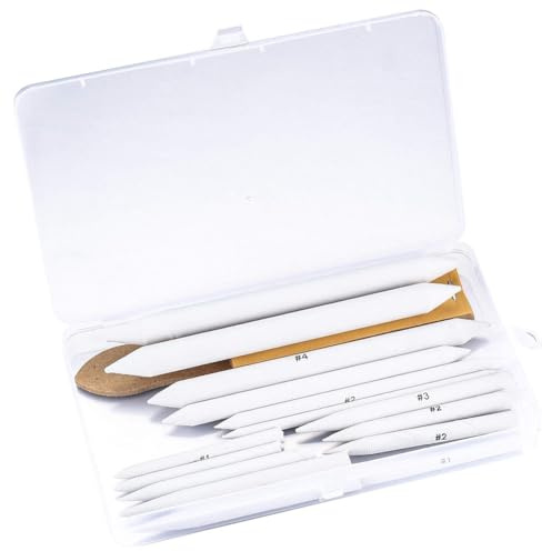 Bosiyrggrl Juego de Tocones y Tortillones para Mezclar, Juego de Tocones para Mezclar de Papel de 16 Piezas, Licuadoras de Arte en Papel, Herramientas de Dibujo de Bocetos