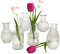 Glasvase Vintage, Mini Vase klar, H: 11,5-14,5 cm (6er Set) - kleine Vase, Blumenvase, Landhaus Vasen, Tischdekoration, Blumendeko, Hochzeit Deko