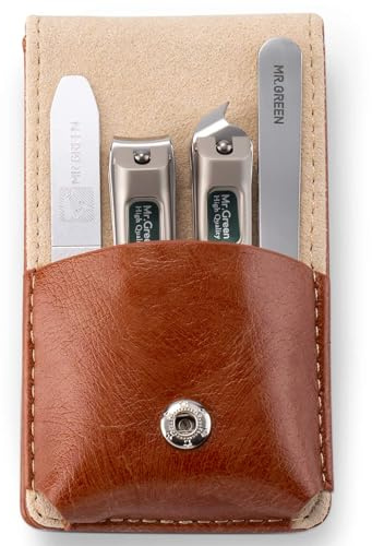 MR.GREEN Nail Clipper 4Pcs Set, Stainless Steel Manicure Pedicure Set, Medical Grade Grooming Kit with Travel Case Gift Box for Man & Woman