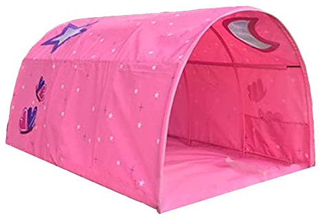 Children's Cabin Bed Tunnel Tent for 90-100cm in Width Loft Bed Bunk Tent,Fabric, Pink, Single