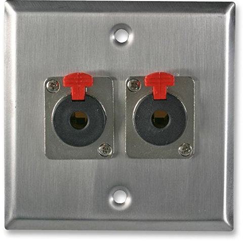 PRO SIGNAL Stainless Steel AV Wall Plate – Dual 3.5mm Jack Sockets for Audio Connectivity – Durable & Stylish - PSG08158