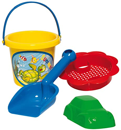 DOHÁNY Sandspielzeug Set Schaufel Eimer Förmchen Sieb Kinder Eimergarnitur 4-TLG.