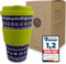 Morgenheld Coffee-to-go Becher Blacky Lime 380ml | Porzellan Kaffeebecher mit Silikondeckel, BPA-frei, nachhaltiger Trinkbecher mit Deckel, plastikfrei verpackt | Perfekt für Kaffee, Tee & unterwegs