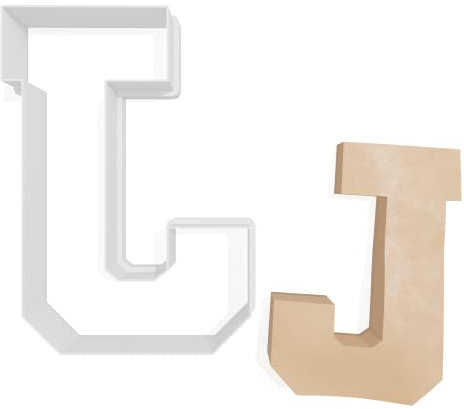 Varsity Letter J Cookie Cutter - 3 Sizes