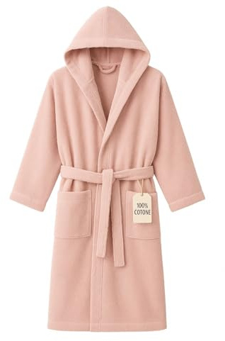 Leonardo Home - accappatoio uomo donna 100% cotone - accappatoio con Cappuccio in morbida spugna 100% cotone.