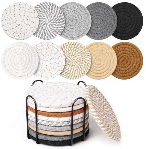Billbotk 10 Stück Boho Untersetzer für Getränke, 10 Stile