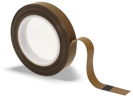 Anchira Ruban Adhésif en Téflon 10 mm x 10 m, Haute Température, Pour Machine sous Vide, PTFE, Scellage Manuel et Par Impulsion