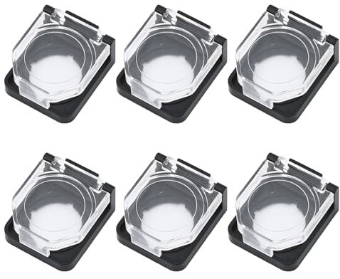 6 Stück Schalter Abdeckung Rund, Schalter Abdeckung, Schutzabdeckung Für Not-Aus-Schalter, Schutzabdeckung Der Not-Aus-Taste, Knopfschalter-Abdeckung, Staub- Und Wasserdicht Für 20mm Power Button