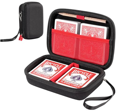 ProCase Hard Playing Card Game Carrying Case, Travel Storage Box Holds 300+ Trading Cards, Bag Holder for Classic Board Game UNO, Five Crowns，SKYJO, PlayMonster and More (Case Only) -Black