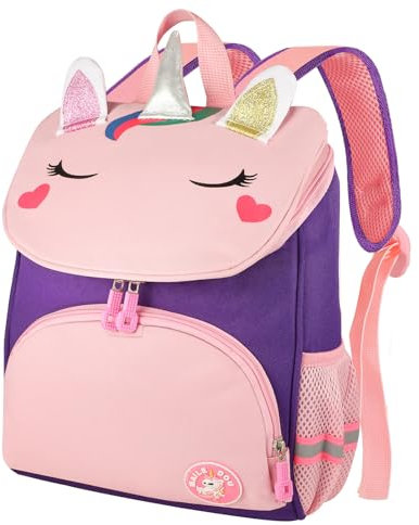 Yafe School Bag for Girls, Kids Backpack with Chest Strap Children's Backpack Toddlers Rucksack Kindergarten Preschool Bookbag for Girls Age 3-6(purple)