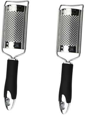 Ciieeo 2 Piezas cortadora de ajo rebanador de limon rallador de comida para bebés rallador de queso limón de verduras de ajo de acero inoxidable Silver