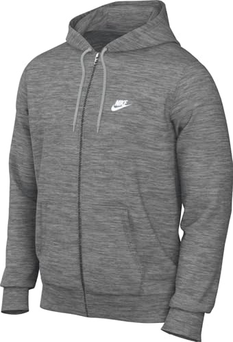 Nike FN3884-063 Nike Club Sweatshirt Homme DK Grey Heather/LT Smoke Grey/White Taille XL