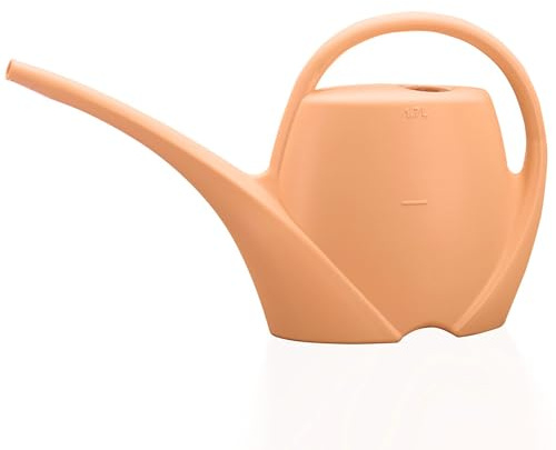 Liten vattenkanna för inomhusväxter 1,7 l – blomvattenkanna av högkvalitativ plast – praktisk vattenkanna för inomhusbruk – perfekt för bevattning för inomhusväxter, persika