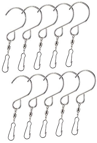 Alasum 10pezzi Ganci Girevoli Acciaio Inossidabile per Sospensione Supporto per Eolici e Fioriere Accessori da Esterno per Decorazioni e Appendi Oggetti Rotazione Pratica e Sicura