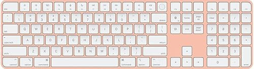 Apple Magic Keyboard with Touch ID and Numeric Keypad (A2520) (QWERTY UK English) Orange (Renewed)