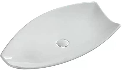 Linmeas-753 Lavabo sobre Encimera- Lavabo de cerámica Moderno Blanco, Lavabo for baño, Lavabo sobre encimera, tocador, lavabos de encimera de Gran tamaño for Baño Lavabos de encimera