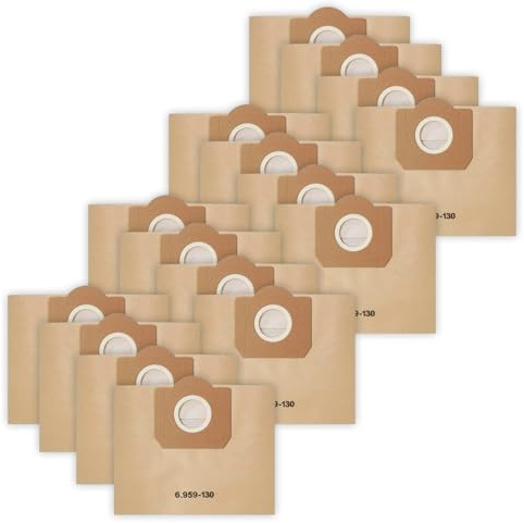 16 Bolsas de Polvo Aspiradora para Karcher 6.959-130.0 Compatible con Para WD3 1629 MV3 Premium A2201 A2204 A2251 A2504 A2554 A2604, Bolsas de Filtro de Papel Wet & Dry