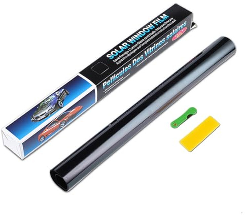 Lámina tintada para ventanas de coche, autoadhesiva, para ventanas de coche, resistente a los arañazos, bloquea los rayos UV/IR del calor y el brillo (5% VLT)