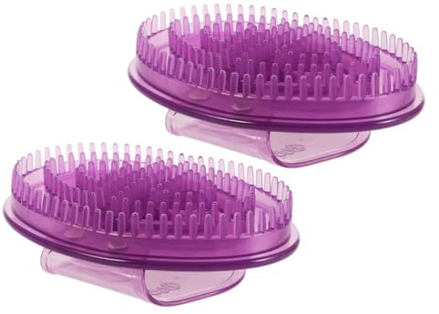 Hoement 2 Stück pack Silikon Massagebürsten 15x10cm – Ergonomisch Hautschonend Meridianaktivierend Leicht Kompakt für Zuhause Unterwegs Körper Kopfhautmassage für Hauttypen Speziell