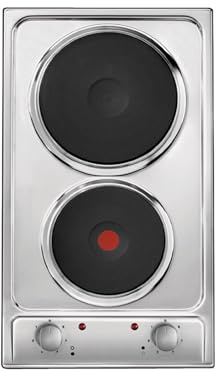 Candy CDE32/1X Incasso Piastra Elettrica, 2 Zone Cottura, Acciaio Inossidabile, 288x510x45 mm