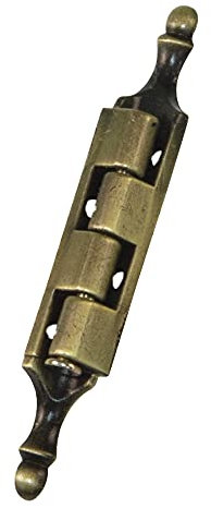 Amig - Bisagra Desmontable - Decorativa con Remate - Fabricada en Zamak - Color Cuero - Con Estilo Clásico Rústico Antiguo - Para Puertas Abatibles de Armarios y Otros Muebles - Medidas: 95 x 9 mm