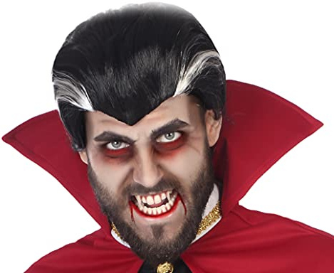 ATOSA peluca halloween vampiro tupé moreno canas