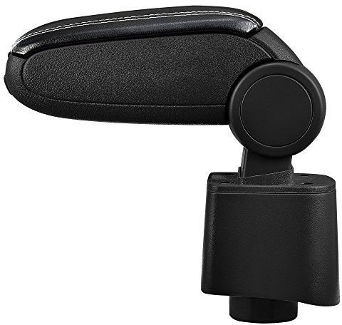 LP Trade Accoudoir Central Polo 5 V 6R 6C | Accessoire Console de Rangement et Repose-bras avec Compartiment Organiseur | Pièce Détachée d'Intérieur de Voiture | Simili Cuir Noir - Couture Blanche