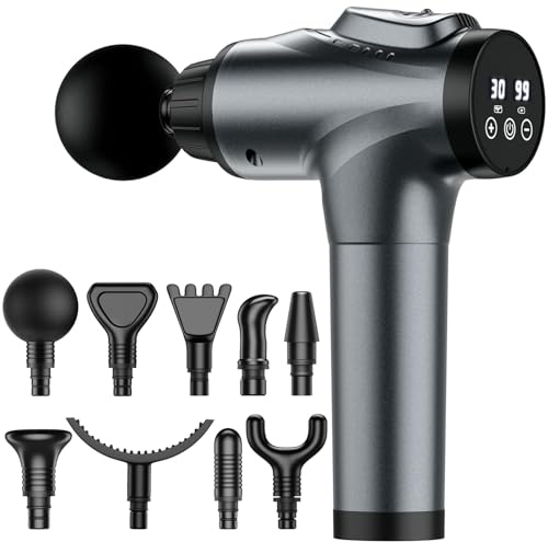 APHERMA Massage Gun, Muscle Massage Gun for Athletes Handheld Electric Deep Tissue Back Massager, Percussion Massage Device for Pain Relief with 30 Speed Levels 9 Heads
