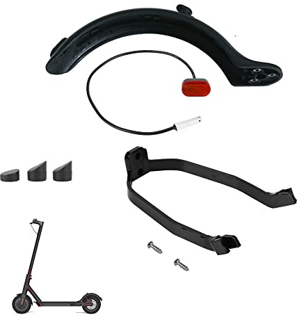 Fututech Kit Parafango Posteriore per Xiaomi M365 Pro Fanale Posteriore Supporto Tappo Antipolvere Fuoco Freno Monopattino Accessorio Scooter Elettrico Parte di Ricambio (nero)
