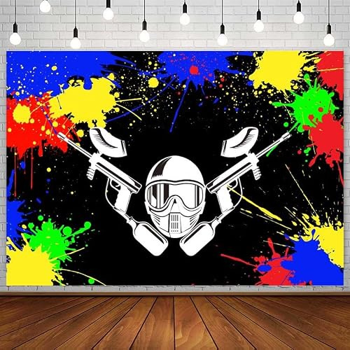 Paintball pistol rave fest bakgrund graffiti hjälm bakgrund fotografi foto studio barn tapet fotocall dekor 350 x 230 cm