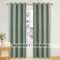 PONY DANCE Sage Green Curtains for Living Room 2 Pieces 90 Inch Drop - Blackout Curtains Eyelet Large Door Thermal Insulated Panels for Bedroom Office Sliding Glass Door, 66 x 90 Inches