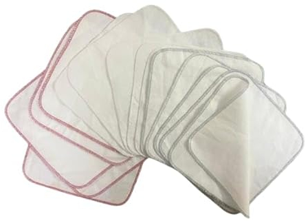 Lorandos Flanellwaschlappen aus Bio-Baumwolle - 15 Stück 21 cm x 21 cm - Mehrweg Baby Waschlappen als Ersatz für Feuchttücher - Kleine waschbare mini Baumwolltücher