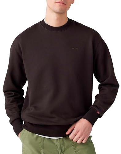 Levi's Men's Authentic Crew Sweatshirt, Black Agate Garment,