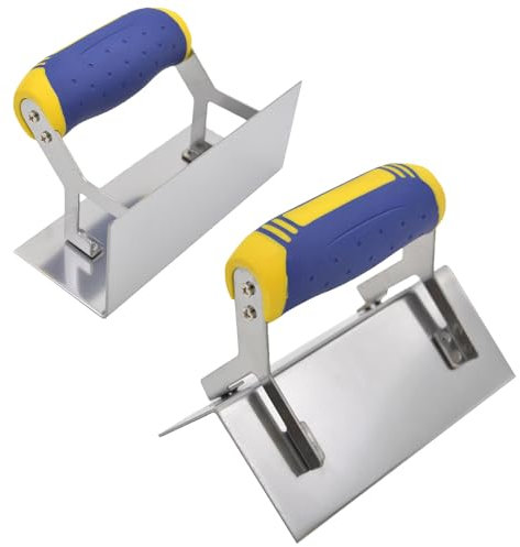 Sinyiol Stainless Steel Drywall Corner Tool Set,Large 6 Outside Corner Knife & Inside Corner Knife with Soft Grip Handle - Sheetrock External Corner Trowel & Internal Corner Trowel