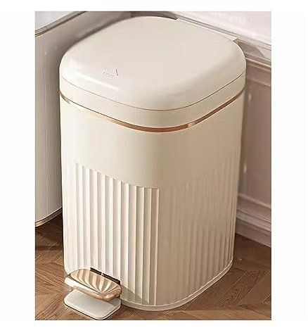 MOOWI Kitchens Trash Can Kitchen Trash Can Large Capacity Foot Pedal Type with Lid Living Room Bathroom Waste Paper Basket Waste Bin, 8L/10L/15L Home Office - Holds Waste(Color:A,Size:10L)