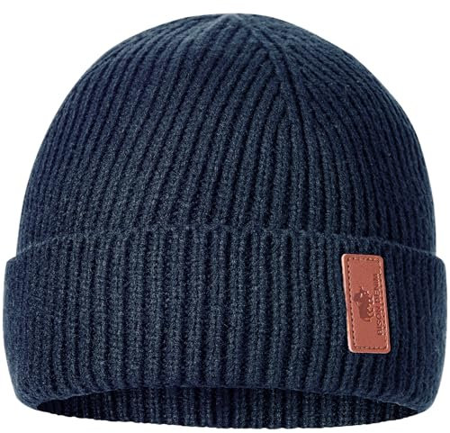 BISON DENIM Herren Strickmütze Beanie Mütze Warme Fleece Laufmütze Winddichte Wintermütze Unisex-Mütze