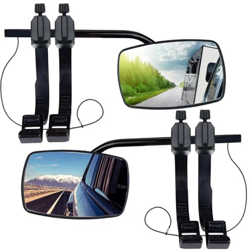 Sunshine smile 2 Stück Wohnwagen Spiegel Auto Universal,Spiegel Wohnwagen Auto,Wohnwagenspiegel Universal,Caravanspiegel,Aufsatzspiegel für Alle Gängigen Fahrzeugtypen